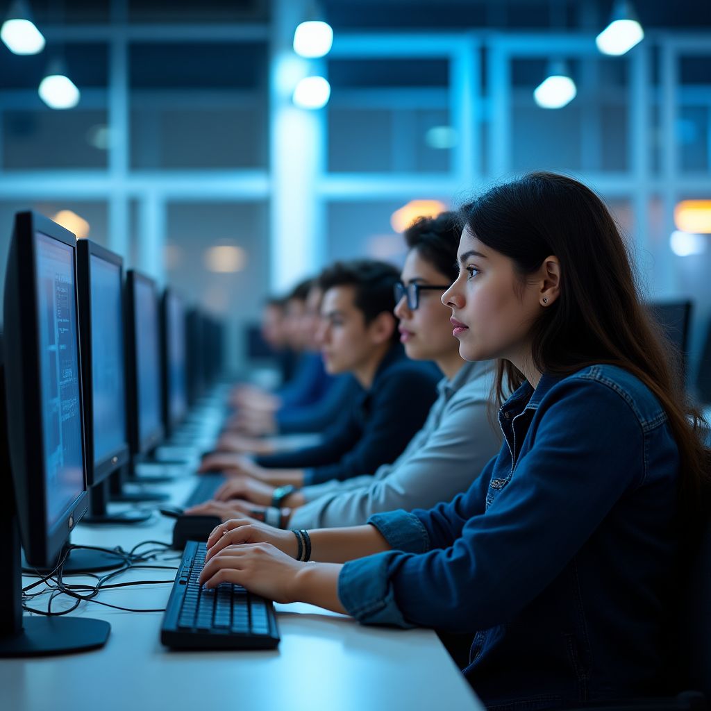 Modern bilgisayar laboratuvarı